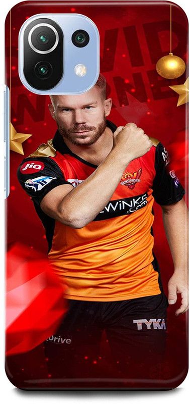 JUGGA Back Cover for Mi 11 Lite, DAVID, WARNER, SUNRISES, HYDERABAD  (Orange, Hard Case, Pack of: 1)