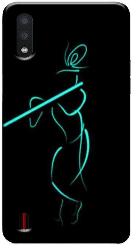 MORITZ Back Cover for Samsung Galaxy A01  (Green, Black, Anti-radiation, Silicon, Pack of: 1)