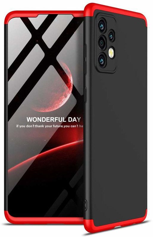 Zelfo Back Cover for Samsung Galaxy A72  (Red, Black, Pack of: 1)