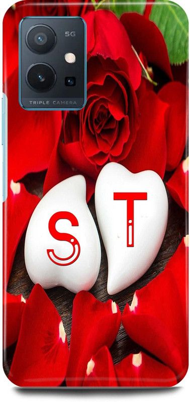 JUGGA Back Cover for OnePlus Nord CE 2 5G, S LOVES T NAME,S NAME, T LETTER, ALPHABET,S LOVE T NAME  (Red, Hard Case, Pack of: 1)