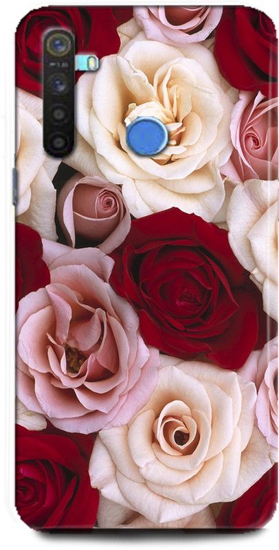 GRAFIQE Back Cover for Realme 5/ Rose, White Pink Rose, Bouquet, Roses, Flowers  (Multicolor, Shock Proof, Pack of: 1)