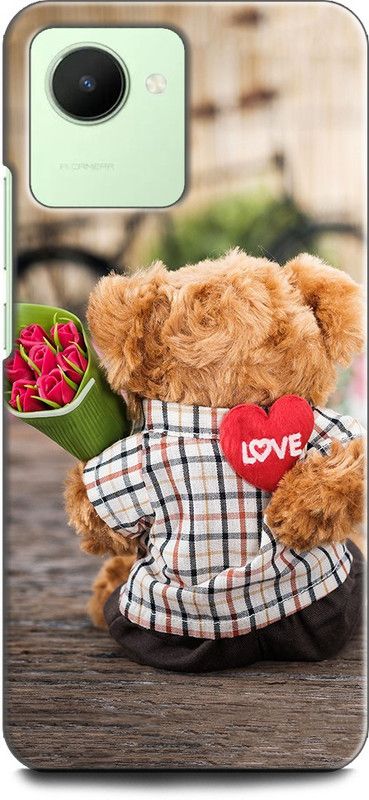 WallCraft Back Cover for Realme Narzo 50i Prime, RMX3506 TEDDY, TEDDY BEAR, LOVE, HEART, ROSE, RED ROSE  (Multicolor, Dual Protection, Pack of: 1)