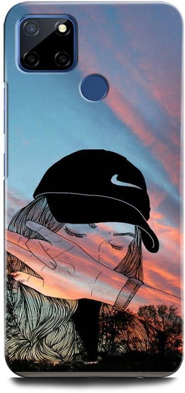 ORBIQE Back Cover for Realme Narzo 30A RMX3171 GIRL, WOMEN ARTWORK, ANIME, PRETTY, BEUTY, HEART, CAP, NATURE  (Multicolor, Hard Case, Pack of: 1)