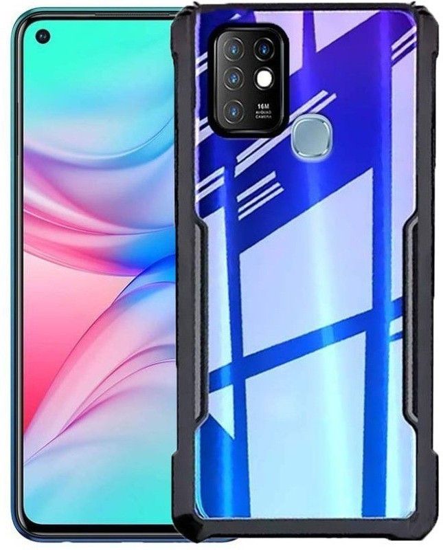 S-Hardline Back Cover for infinix Hot 10 : :Gloss Finish Boom TPU  (Transparent)