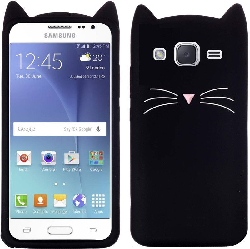 Dgeot Back Cover for Samsung Galaxy J2-2017 (Absolute black, 8 GB) (1 GB RAM)  (Black, Grip Case, Pack of: 1)