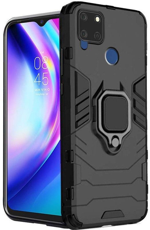 Rakulo Back Cover for Realme C15  (Black, Dual Protection, Pack of: 1)