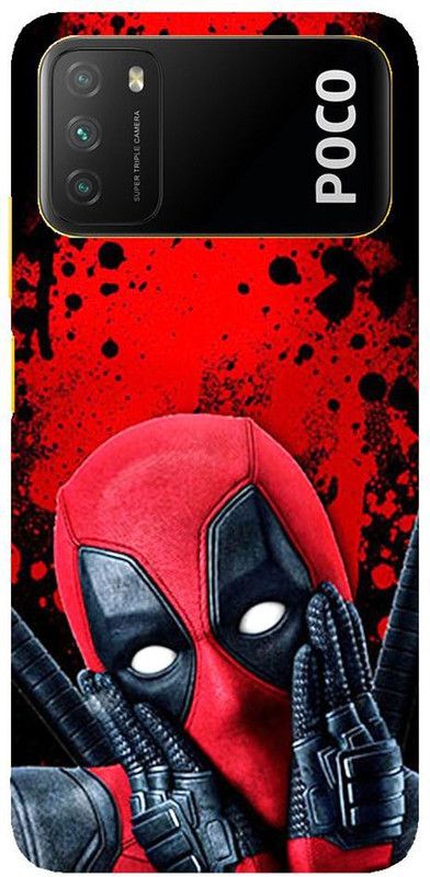 Zappy Back Cover for Poco M3  (Black, Red, Hard Case)
