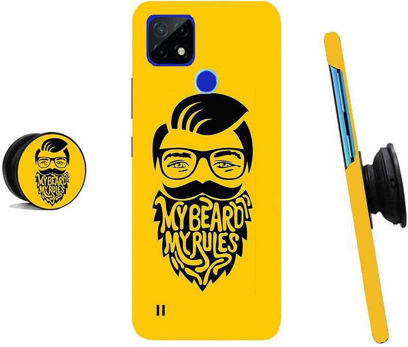 ZAPPY Back Cover for Realme C25Y, Realme C21Y  (Yellow, Black)
