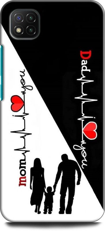 KEYCENT Back Cover for POCO C3 MOTHER, MAA, FATHER, LIFE LINE, I LOVE MY MOM DAD  (Multicolor, Pack of: 1)