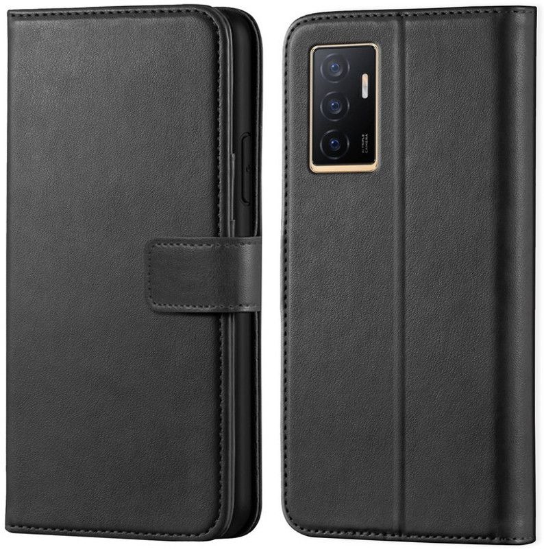 ponyta Flip Cover for Vivo V23e  (Black, Dual Protection, Pack of: 1)