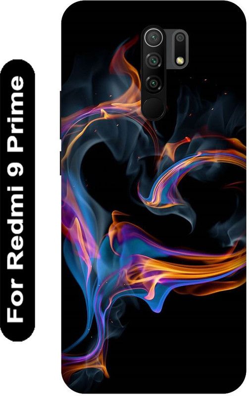 KARJUN Back Cover for Redmi 9 Prime ,Fire Heart Printed Mobile case cover  (Multicolor, 3D Case, Pack of: 1)