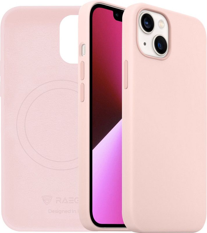 RAEGR Back Cover for MagFix Silicone _iPhone 13- RG10295 / RG10397  (Pink, Silicon, Pack of: 1)