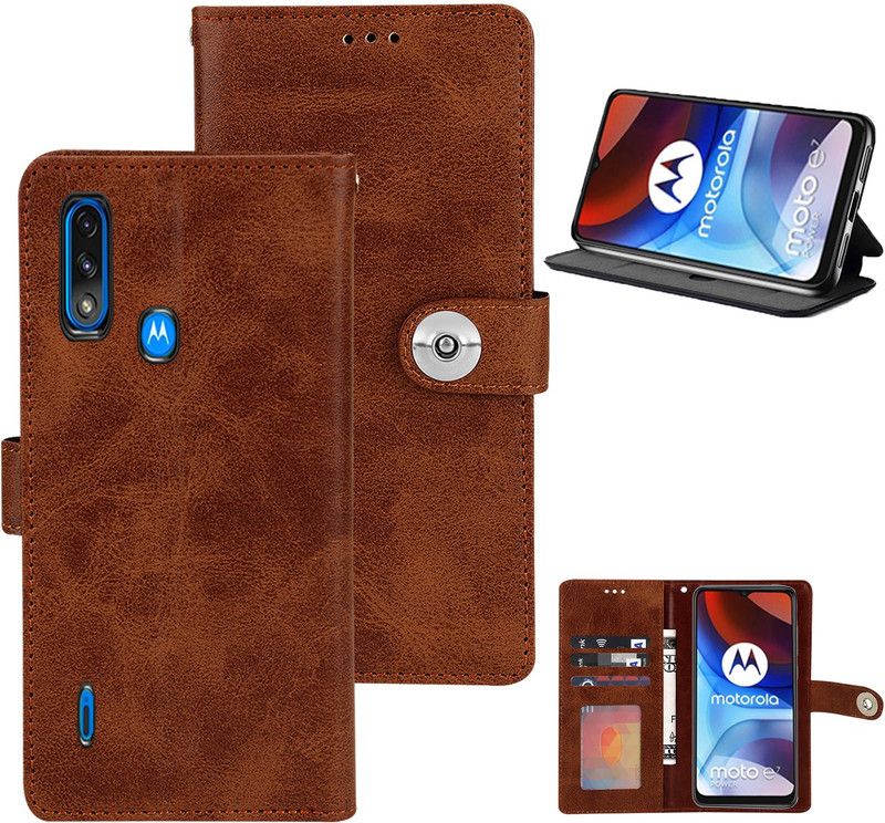 WEBKREATURE Back Cover for Motorola Moto E7 Power  (Brown, Dual Protection, Pack of: 1)