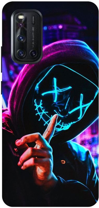 THE NARAYANA COLLECTIONS Back Cover for VIVO V19-1933-NEON,SMILE,MASK,MARSHMELLO,JOKER  (Multicolor, Hard Case, Pack of: 1)