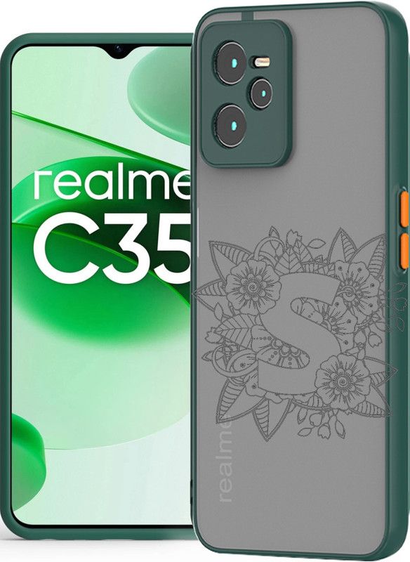 Lilliput Back Cover for Realme C35 Matte Smoke Cover  (Green, Grip Case, Pack of: 1)