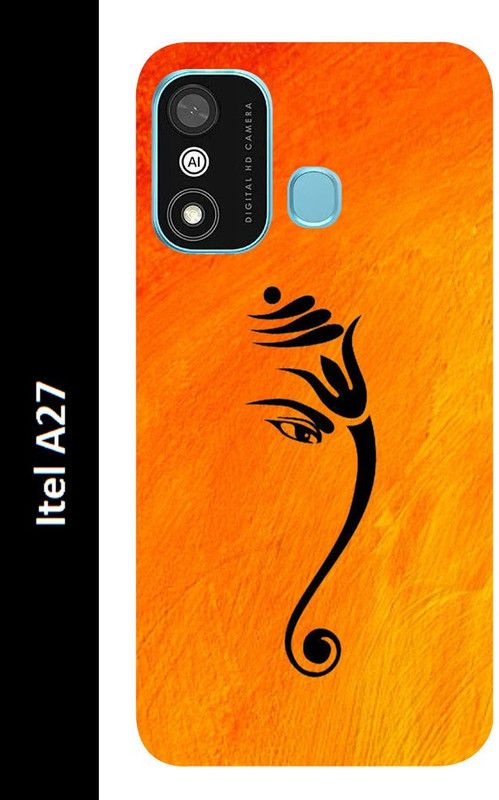 Ghumakkad Back Cover for Itel A27  (Orange, Black, Silicon, Pack of: 1)