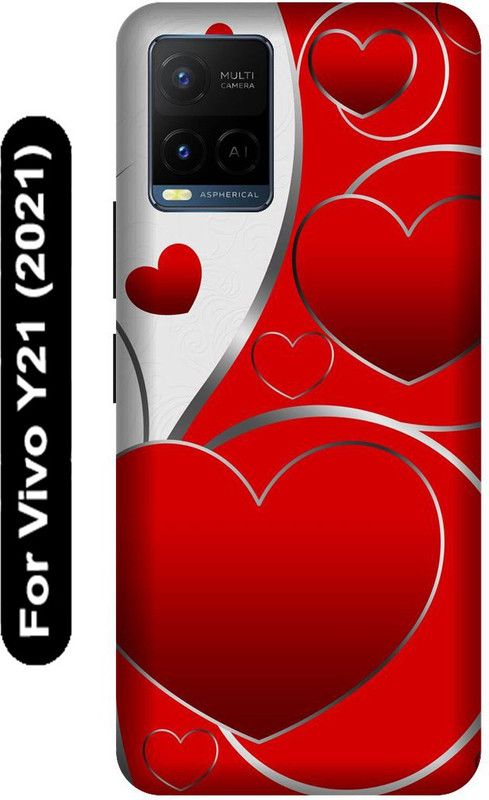 SSMORYA Back Cover for Vivo Y21 2021, Vivo V2111, Red Valentine Printed  (Multicolor, Hard Case, Pack of: 1)