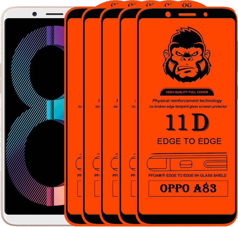 XRENGTH Edge To Edge Tempered Glass for Oppo A83  (Pack of 5)
