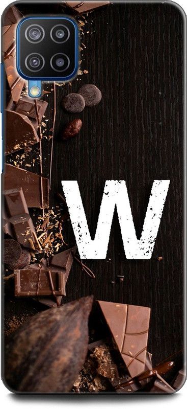 KEYCENT Back Cover for SAMSUNG Galaxy M32 W, W LETTER, W NAME, CHOCOLATE , BROWN, ALPHABET  (Multicolor, Shock Proof, Pack of: 1)