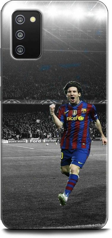 Afterglow Back Cover for SAMSUNG Galaxy M02s LIONE MESSI, FOOTBALL, MESSI 10, BARCELONA, JERSEY, SPORTS  (Multicolor, Shock Proof, Pack of: 1)