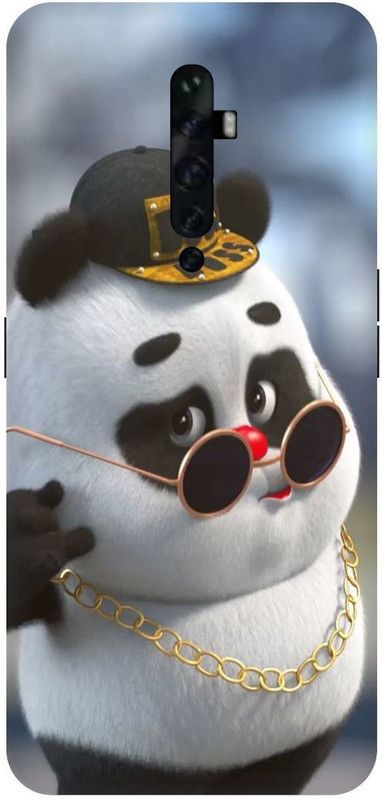 Bluvver Back Cover for OPPO Reno2 Z, CPH1945, Printed Cute Panda Back Cover  (Black, White, Hard Case, Pack of: 1)