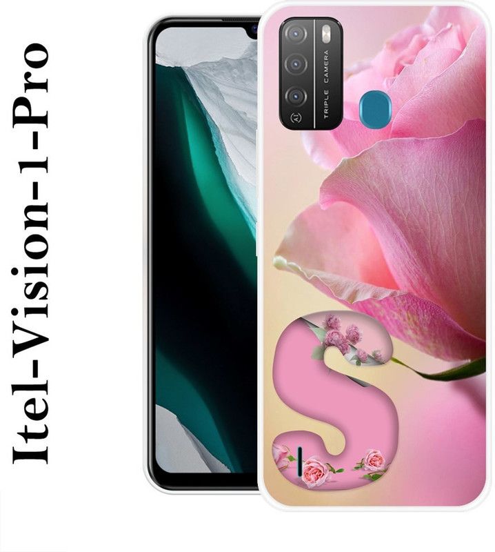 REALKING Back Cover for Itel Vision 1 Pro  (Beige, Pink, Silicon)