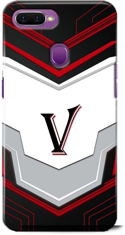 Afterglow Back Cover for Oppo F9 V, V LETTER, V NAME, V ALPHABET, ALPHABET  (Multicolor, Shock Proof, Pack of: 1)