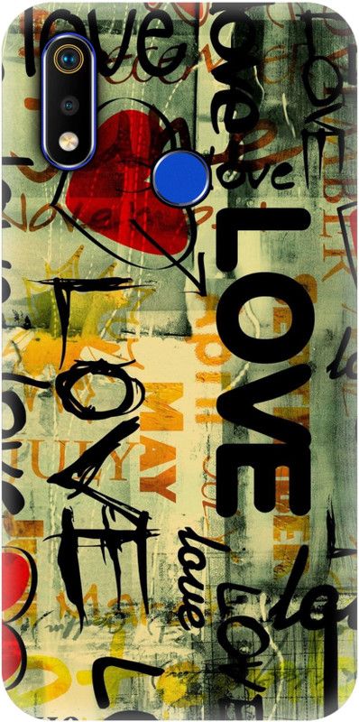 Smutty Back Cover for Realme 3i, RMX1827 - Love Graffiti Print  (Multicolor, Hard Case)
