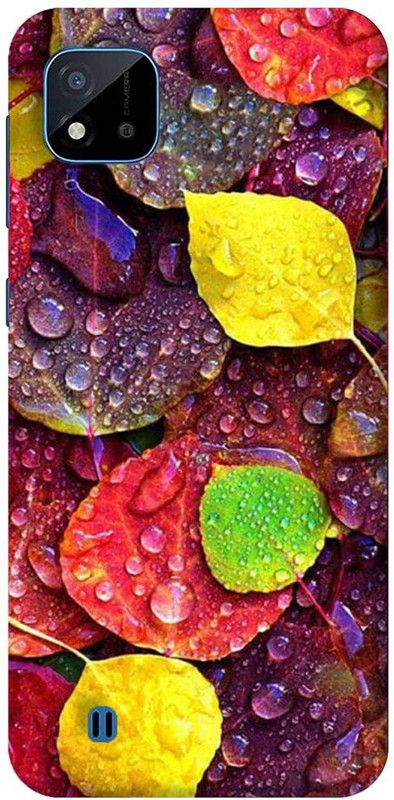 NDCOM Back Cover for Realme C20 Nature Colourful Leaves Printed  (Multicolor, Hard Case)
