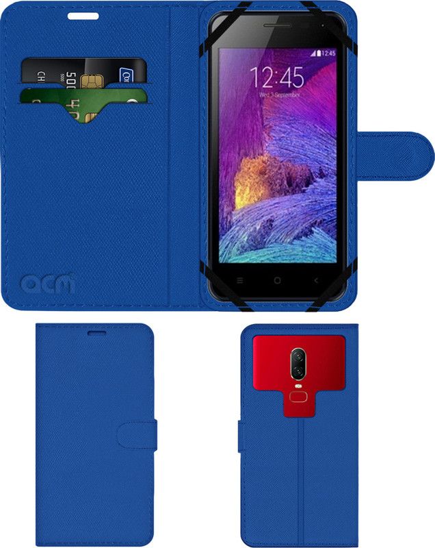 ACM Flip Cover for Adcom Galaxy A47  (Blue, Cases with Holder, Pack of: 1)