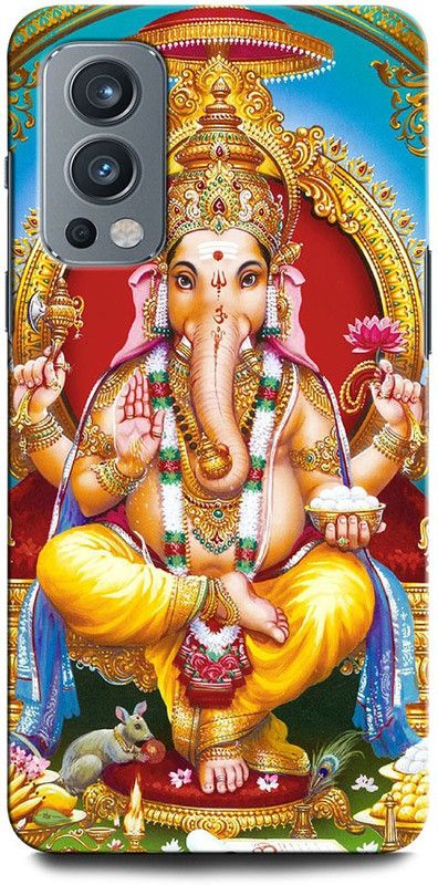 ORBIQE Back Cover for OnePlus Nord 2 5G GANESH JI, GANPATI, LORD GANESHA, GOD  (Multicolor, Hard Case, Pack of: 1)