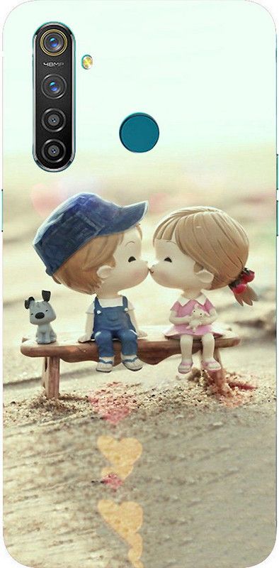 METOO Back Cover for Oppo Realme 5, Cupal , Romentic Design Printed Back Cover Print : 121  (Multicolor, Dual Protection, Silicon, Pack of: 1)