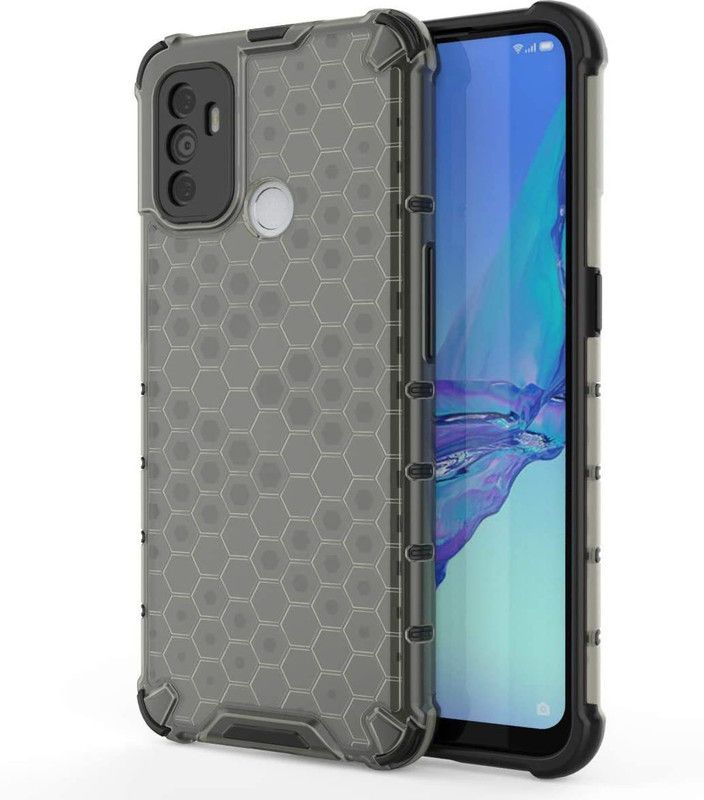 MOBIRUSH Back Cover for Oppo A53  (Black, Dual Protection, Pack of: 1)