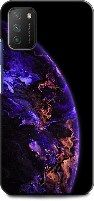 KEYCENT Back Cover for POCO M3 PLANET, TRIANGLES, SPACE, STARS, UNIVERSE, GALAXY, BLUE, NEBULA  (Multicolor, Pack of: 1)