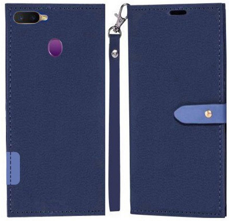 YAYAVAR Flip Cover for Oppo F9  (Blue, Grip Case, Pack of: 1)