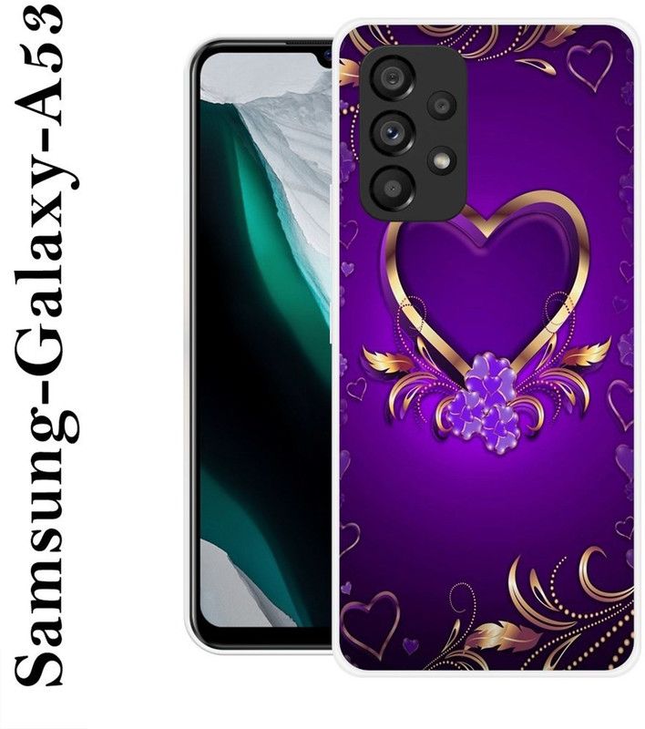 Sswastik Back Cover for Samsung Galaxy A53  (Purple, Gold, Silicon)