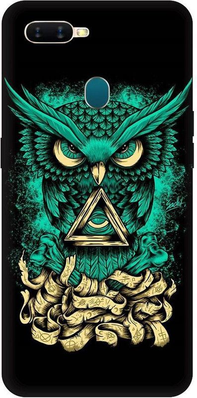URCHIN Back Cover for Oppo A5s owl, illuminati owl, cool, tranding, bird, fire, fantacy  (Multicolor, Shock Proof, Pack of: 1)