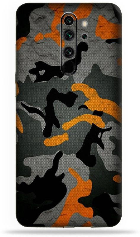 Satisfactory Mi Note 8 Pro Mobile Skin  (Orange-Camouflage Skin With Matte Finish)