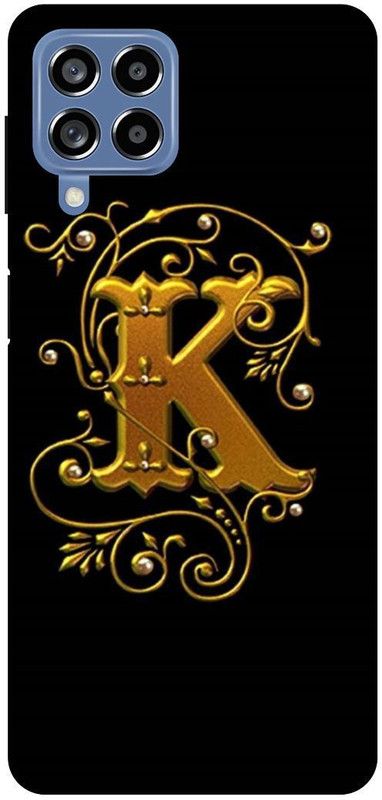 THE NARAYANA COLLECTIONS Back Cover for SAMSUNG GALAXY M53-K,NAME,LATTER,ALPHABET,GOLDEN  (Multicolor, Hard Case, Pack of: 1)