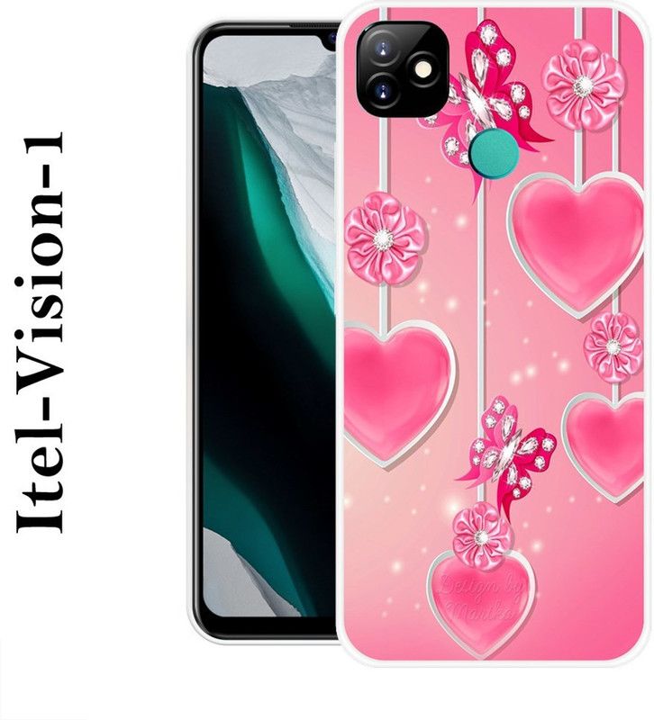 BAGRA Back Cover for Itel Vision 1  (Pink, White, Silicon)