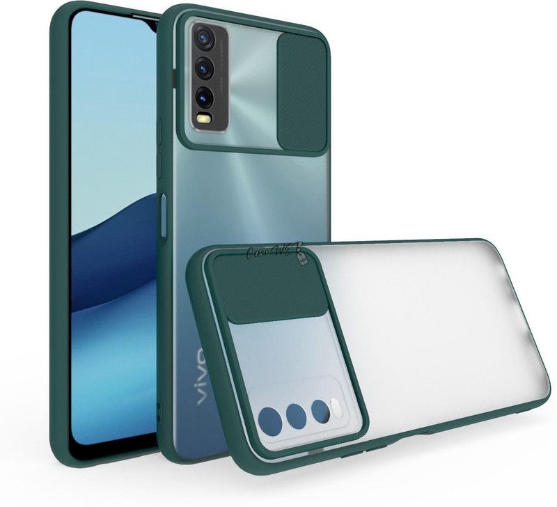 CaseWEB Back Cover for Vivo Y20i  (Green, Camera Bump Protector, Pack of: 1)