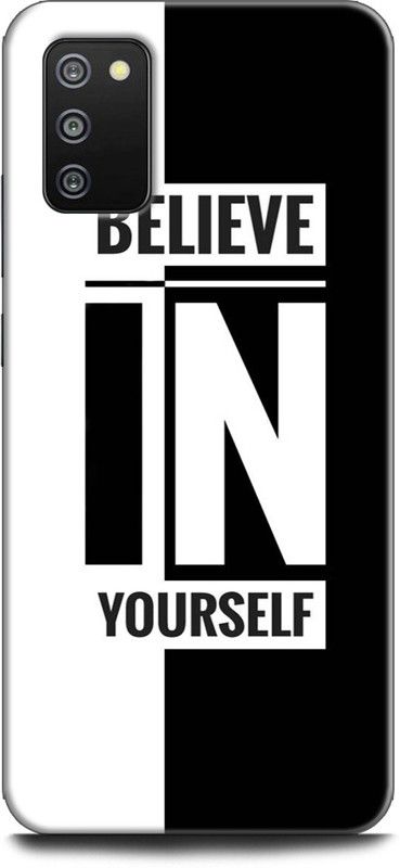 INDICRAFT Back Cover for SAMSUNG Galaxy F02s BELIEVE IN YOURSELF, AMOR, RRLIGIOUS, POSITIVE  (Multicolor, Dual Protection, Pack of: 1)