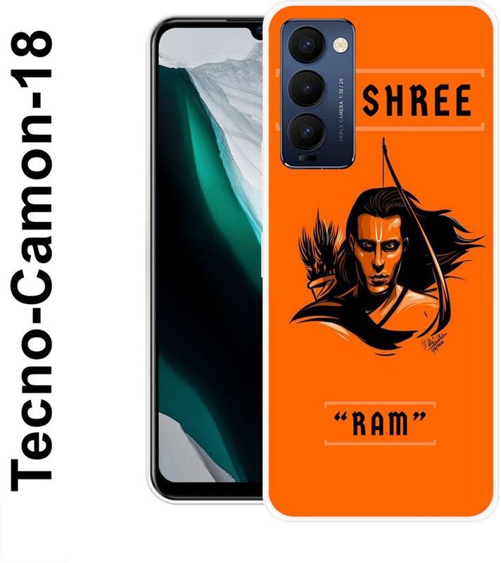 KLC Back Cover for Tecno Camon 18  (Orange, Black, Grip Case, Silicon)