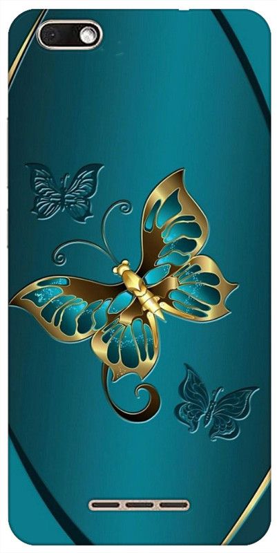 VITARO Back Cover for Lava Z60s  (Green, Gold, Grip Case, Silicon, Pack of: 1)