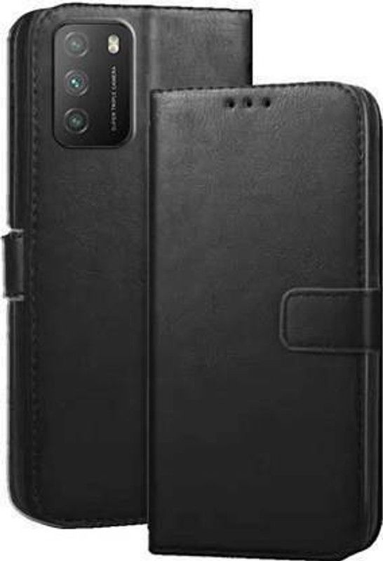 Casely Flip Cover for Xiaomi Poco M3 128GB Flip Cover Leather Magnetic Flip Wallet Case Cover  (Black, Dual Protection, Pack of: 1)