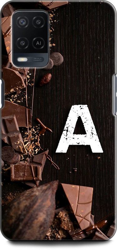 KEYCENT Back Cover for OPPO A54, CPH2239 A, A LETTER, A NAME, CHOCOLATE , BROWN, ALPHABET  (Multicolor, Pack of: 1)