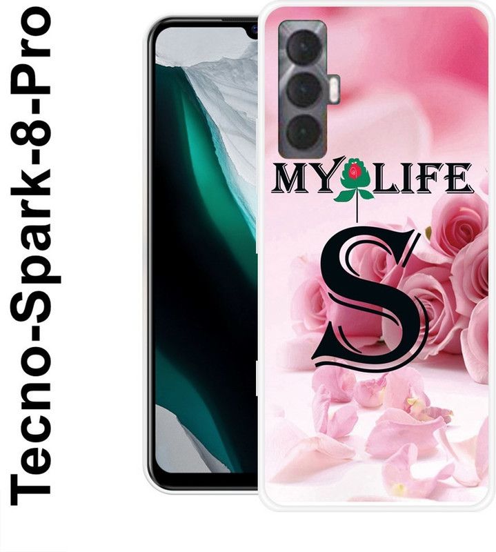 JATLAND Back Cover for Tecno Spark 8 Pro  (Black, Pink, Grip Case, Silicon)
