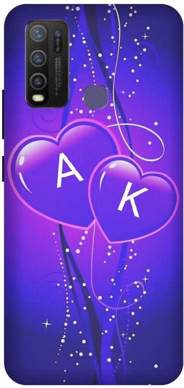 VS PRINT LINK Back Cover for VIVO Y30 ,VIVO 1938 ,AK, A LOVES K, AK NAME,AK Love Printed  (Purple, Hard Case, Pack of: 1)