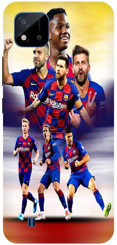 Bluvver Back Cover for Realme C20,RMX3061, Printed FootBall Players Back Cover  (Multicolor, Hard Case, Pack of: 1)