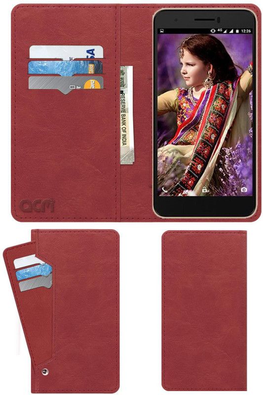 ACM Flip Cover for Intex Aqua Young 4g  (Pink, Cases with Holder, Pack of: 1)